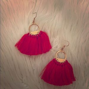 Red costume earrings